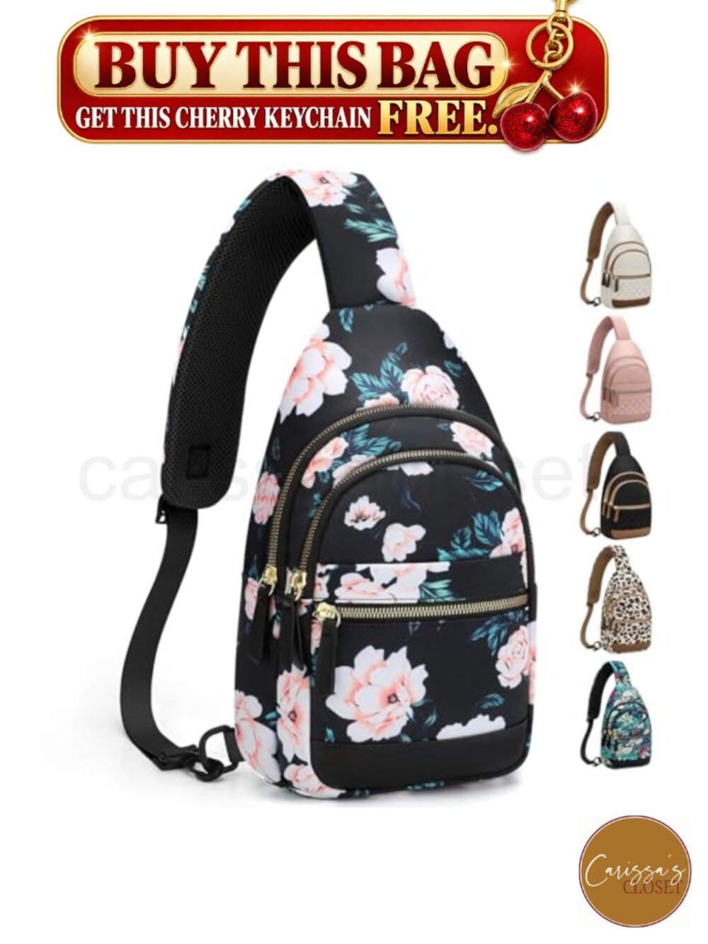 ✨ Capolo Waterproof Nylon Crossbody Sling Bag Fanny Pack 5-Pocket Women